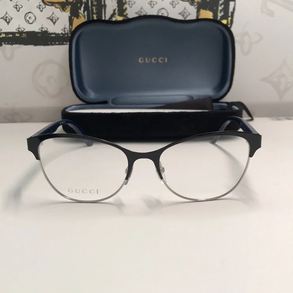 New Authentic Gucci Black Eyeglasses for Men GG0718o 006